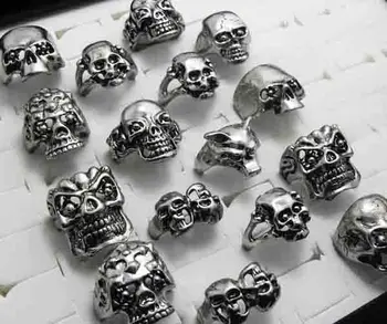 

25pcs Skull Skeleton Gothic Alloy Rings Punk style rings for mens Wholesale Jewelry lots