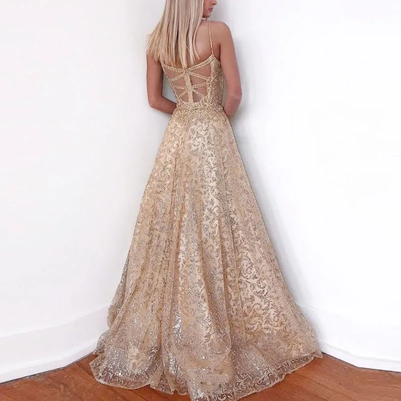 

Women's Dress Wedding Bridesmaid Deep V Neck Sleeveless Tulle Sling Big Pendulum Solid Swing Lace-up Backless Party Dress Lady