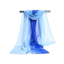 2017 Summer Color gradient Silk Scarf Women Chiffon Scarves Sunscreen echarpes foulards femme shawl Female Luxury Brand Scarf