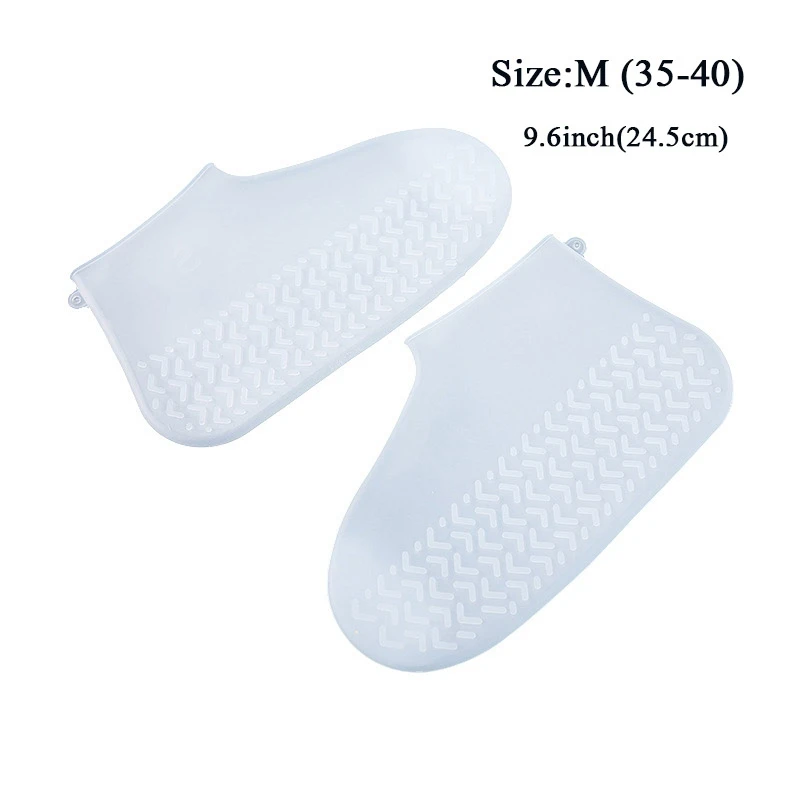 1 Pair Non-Slip Washable Waterproof Shoe Protectors Reusable Silicone Rain Boots Men Woman Kids Rainproof Overshoes Rain Boots