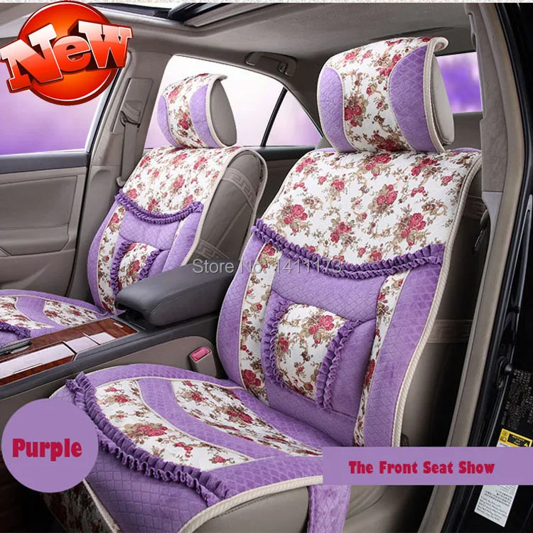 Women Cute cartoon winter car warm seat cushion sets and