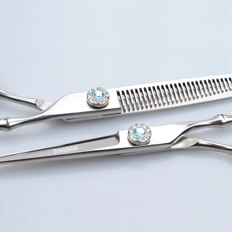 Brainbow ножницы для волос Профессиональные Парикмахерские ножницы качество 6 дюймов Резка истончение инструмент для укладки стрижка плоских зубов лезвия