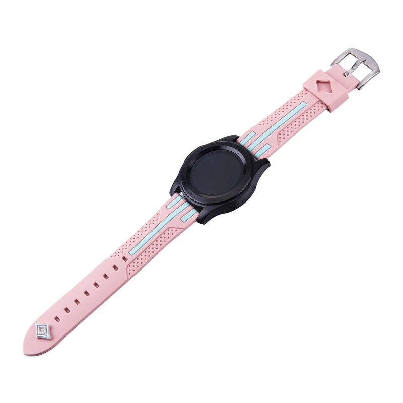 22 мм ремешок для samsung Galaxy Watch 46 мм gear S3 Frontier Ремешок Браслет Силиконовый ремешок для часов huawei GT ремешок gear S 3 46 мм - Цвет ремешка: pink and blue