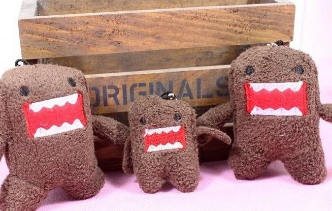 

1X Size Bigger 7*5CM DOMO KUN Plush Stuffed TOY , Charm Strap Pendant Lanyard DOLL , BAG Key Chain TOY Wedding Gift Bouquet TOY