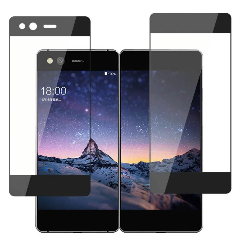 9H защита черное полное покрытие закаленное стекло для zte Axon M Двойная экрана