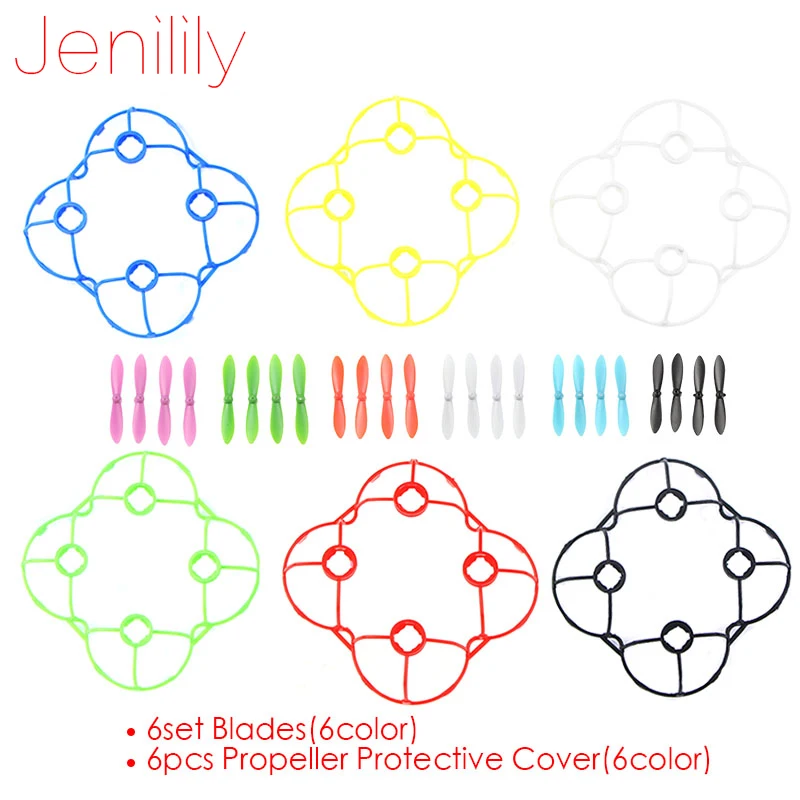 

6set Blades with 6pcs Propeller Protective Cover for Cheerson CX-10/ CX-10A/CX-10C/CX-10W Mini RC Quadcopter -6 color