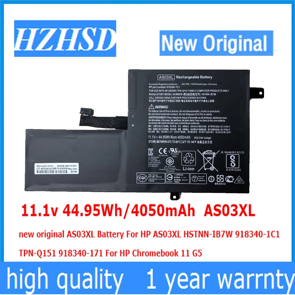 11.1v 44.95Wh/4050mAh AS03XL new original Battery For HP HSTNN-IB7W 918340-1C1 TPN-Q151 918340-171 | Компьютеры и офис