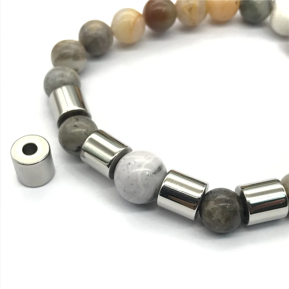 

316L Stainless Steel Cylinder Beads 3mm Hole Spacer Beads Charms Fit String Bracelets DIY Jewelry Making Accessories
