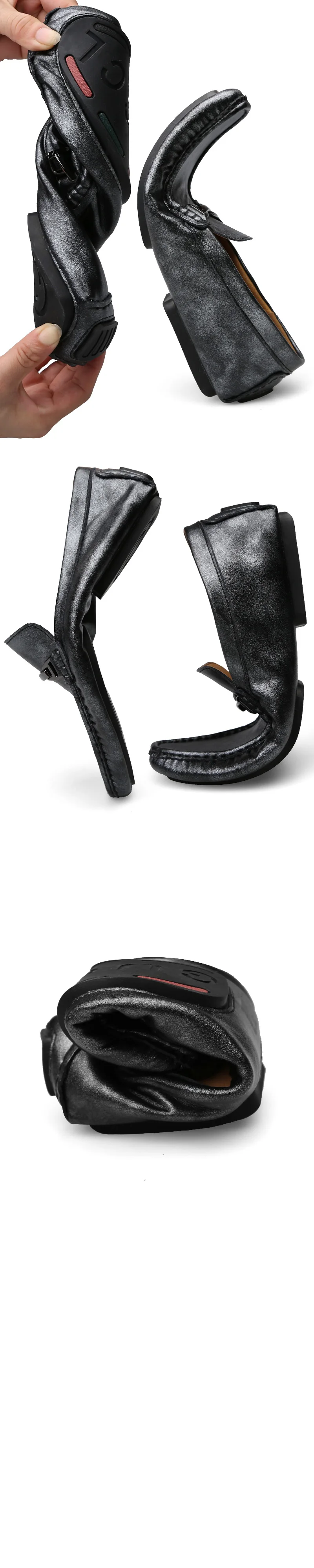 Phragmites маленький размер 37 # Мужская обувь удобная мягкая обувь для вождения Модные без шнуровки дышащая обувь на плоской подошве кожаная
