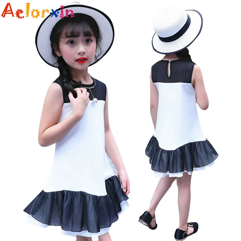 

Girls Dresses Summer 2017 Kids Patchwork Dresses For Girls Sundress Sleeveless Children Vests Tutu Dress 4 5 7 9 10 11 12 Years
