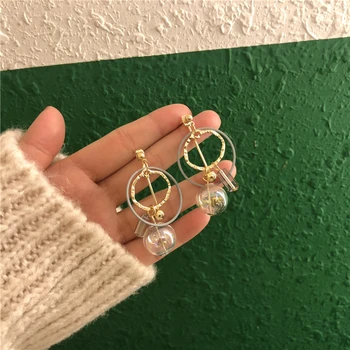 

Timeless Wonder Glam Clear Ball Cutout Geo Stud Earrings for Women Studs Party Punk Top Sweet Punk Ins Korean Japan Cute 3368