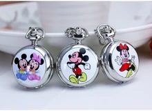 Nouvelle arrivée de mode Montre De Poche collier Mickey Montre De Poche en gros Libèrent le bateau 1 pcs/lot
