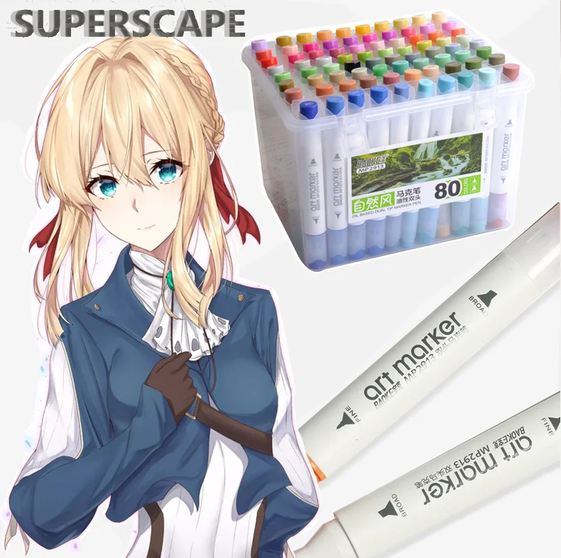 

80 Colors Art Markers Set Sketch Colorful Double Head Brush Pen Copic Marker Comic Drawing Manga Animation Art Supplies