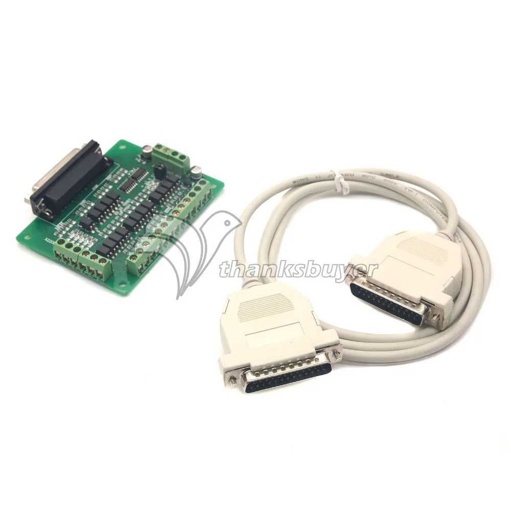 CNC 6 Axis DB25 Breakout Board Interface Adapter MACH3 KCAM4 EMC2 DB25 Cable CNC
