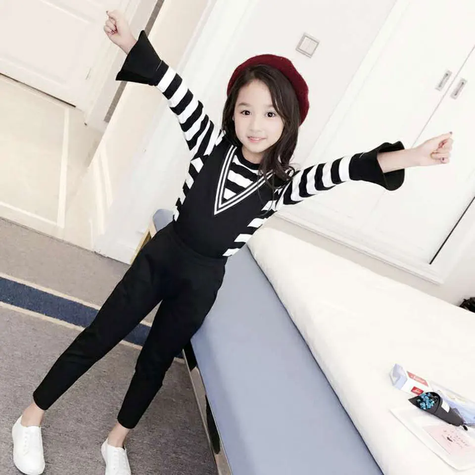 

New Arrivals 3t-12 Yrs Toddler Girls Clothes 2Pcs Outfit Spring Autumn Kids Clothes Girls Tracksuit Suit For Girls Clothing Sets