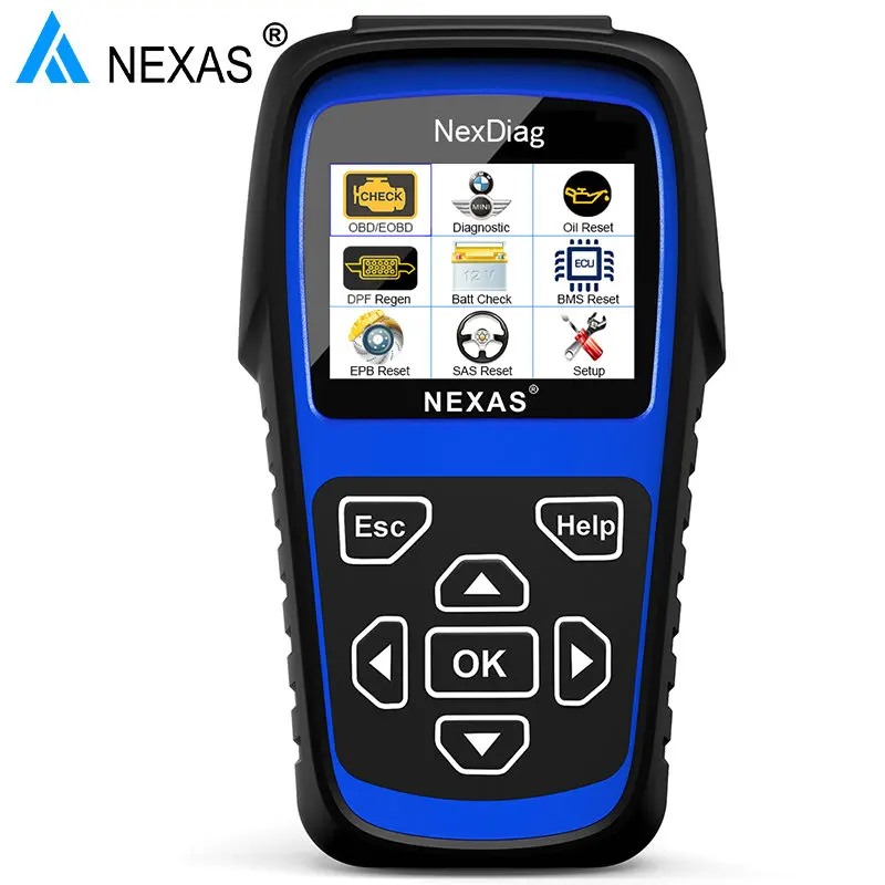 Nexas ND601 OBD2 автомобильный сканер DPF Сброс масла ABS SRS подушка безопасности для BMW PK ES910 полная система ODB2 OBDII Автомобильный диагностический инструмент - Цвет: Nexas ND601