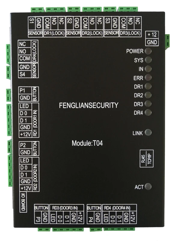 

newest wiegand access control ,TCP/IP four Door controller,wg26/34 reader,support attendance /access/alarm/finger/web/phone