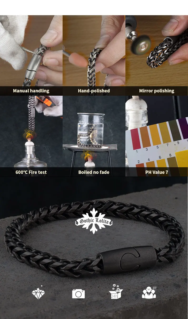 Dragão estilo osso link pulseira para homem