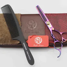 Left-Hander 5," фиолетовые Парикмахерские ножницы с сумкой гребень JP 440C парикмахерские ножницы Собаки Кошки Pet филировочные ножницы для волос