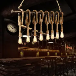 Водопроводные трубы Ретро гладить промышленного ветер веревки подвесные светильники творческая личность Лофт Ресторан Кафе Магазин