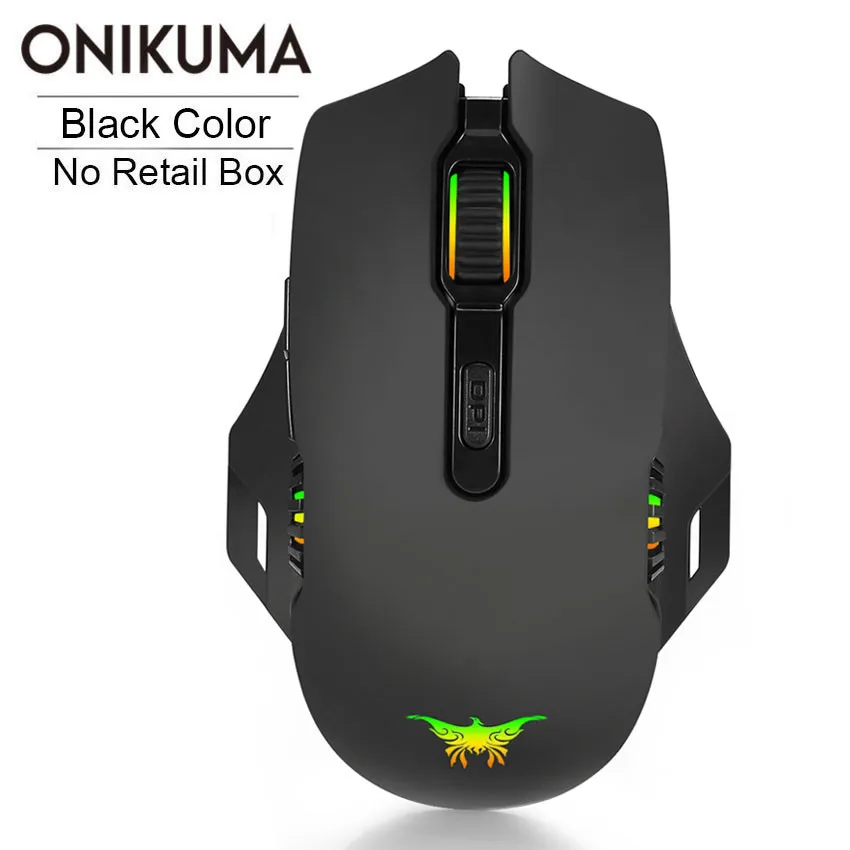 ONIKUMA Беспроводная игровая мышь Combatwing W100 2,4 GHz перезаряжаемая RGB светодиодный 2400 dpi оптическая мышь с usb-приемником - Цвет: W200  No Retail Box