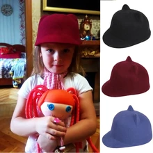 100 Wool Girl Boy Child Fedoras hat With Devil Horns Mickey Cat ear Cap size 52