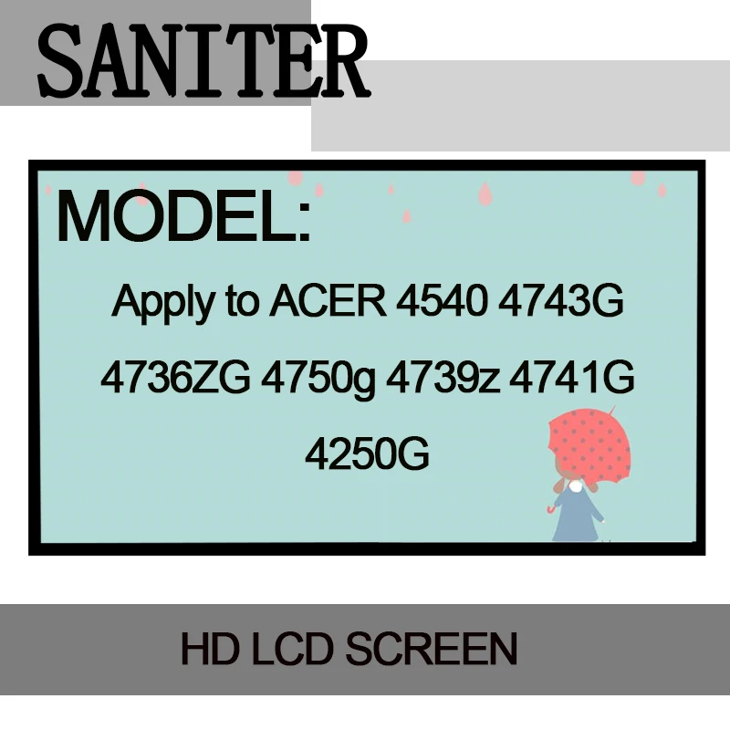 SANITER Apply to ACER 4540 4743G 4736ZG 4750g 4739z 4741G 4250G Laptop LCD Screen