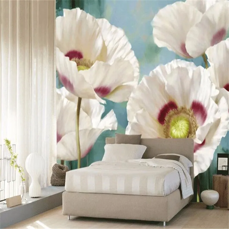 Custom-photo-wallpaper-Simple-plant-poppy-flowers-pastoral-European-background-wallpaper-large-mural-3d-wall-murals (2)