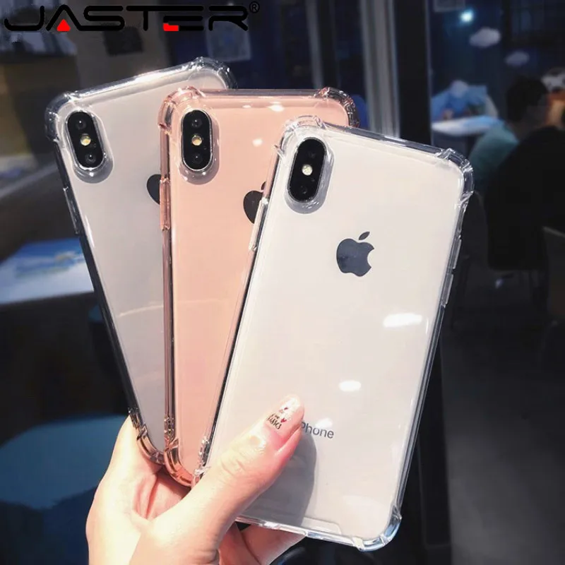

Crispyfish Shockproof Bumper Transparent Silicone Phone Case For iPhone X XS XR XS Max 8 7 6 6S Plus Clear protection Back Cover