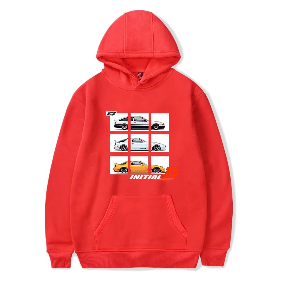 Classic Manga lnlitial D Sweatshirt Red Casual All-Match lnlitial D Hoodie Harajuku Women Confortable Streetwear Pop Brief Hoody