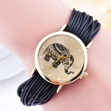 Mode Femmes Montre Bracelet À Quartz Montre Éléphant Motif Corde de Bande Dessinée Occasionnel Robe Montres Montre-Bracelet Relogio Feminino 2016