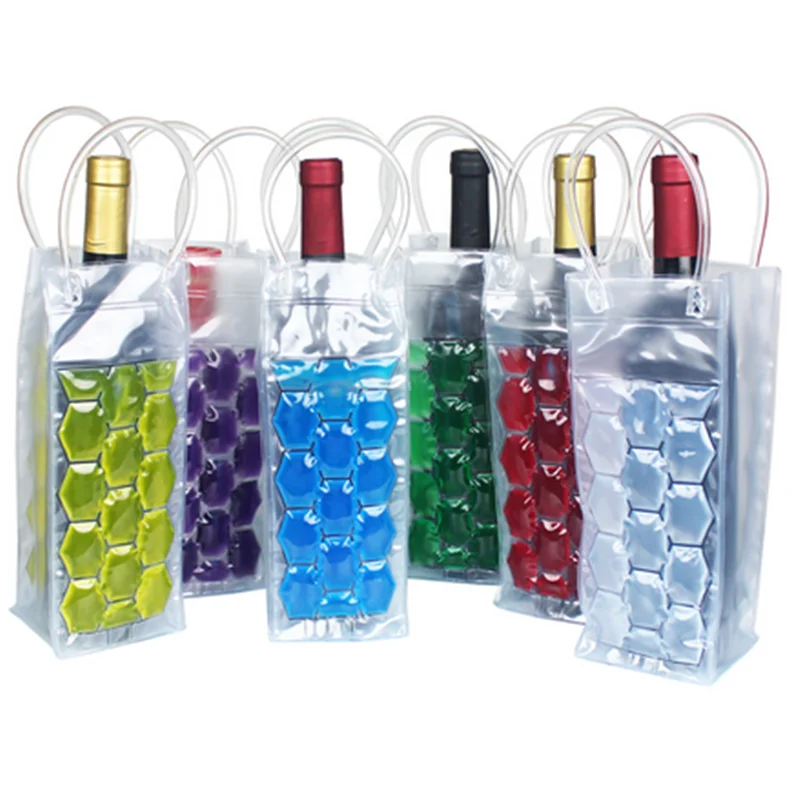 Rapid Ice bucket Bag Drink Bottle Cooler Bag Wine Beer Champagne Bucket Foldable Carrier Cooling Holder Chillers Frozen PVC Bag