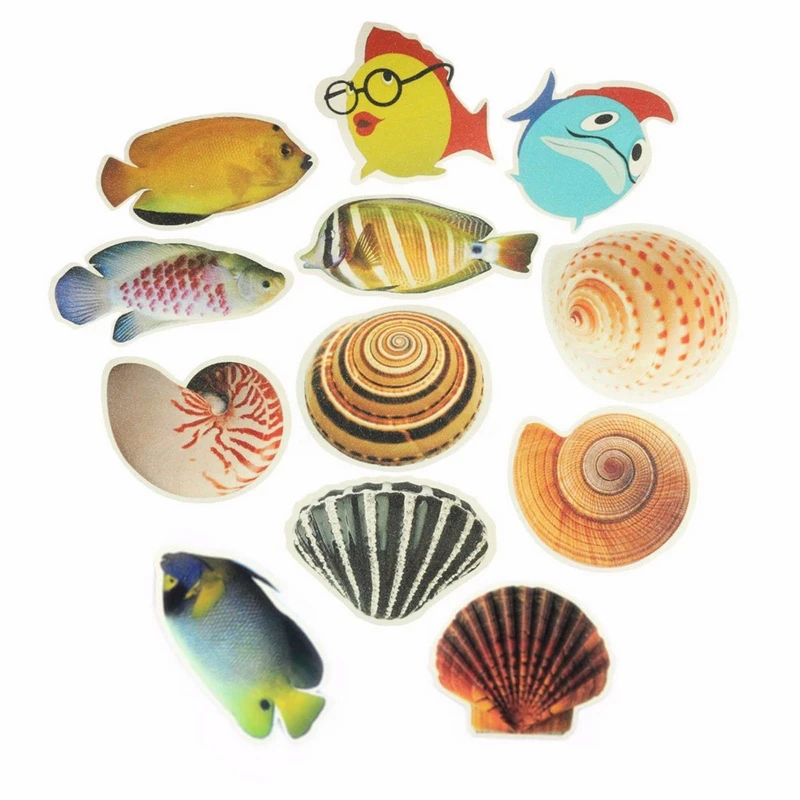 6pcs/lot Bathtub Anti-slip Fish Stickers Kid Shower Safety Stickers Cute Cartoon Wall Stickers Bathroom Decoration