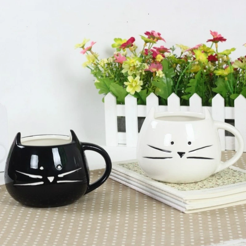 300ml cute cat coffee mug creative ceramic cup funny mug Milk breakfast cup with handle 300ml cute cat coffee mug creative ceramic cup funny mug Milk breakfast cup with handle
