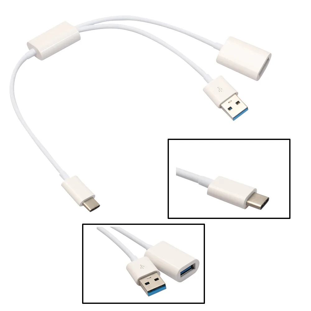 

USB-C USB 3.1 Type C Male Connector to A Female OTG Data Cable with Extral Power