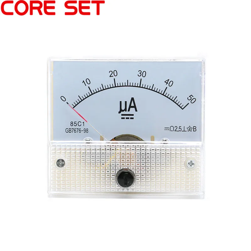 DC Аналоговый указатель панель измерителя тока 50uA 100uA 200uA 300uA 500uA амперметр тока механические амперметры 85C1