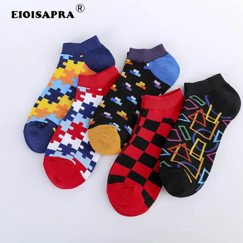 

[EIOISAPRA]2019Spring/Summer Street Fashion Hip Hop Funny Socks Men Happy Harajuku Patchwork Casual Stealth Ship Men Socks