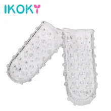 IKOKY Finger Penis Sleeve Vaginal Clitoris Massager Dildo Masturbation Adult Sex Toys for Women G-spot Climax Silicone
