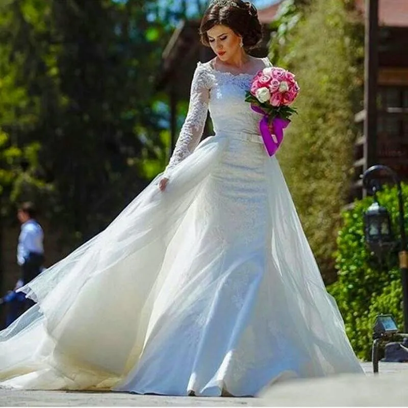-Long-Sleeve-Vestidos-De-Novia-2016-Mermaid-Wedding-Dresses-Luxurious-Lace-Wedding-Dress-With-Detachable