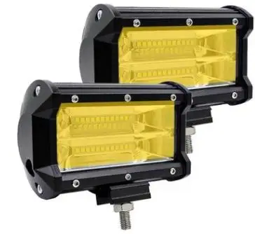 MON-SU, 5 дюймов, 72 Вт, 3000 К, 6000 К, внедорожный светодиодный рабочий светильник, светодиодный противотуманный светильник s для грузовиков, внедорожников, вездеходов, 4x4 4D, прожектор - Цвет: 2PCS 3000K yellow