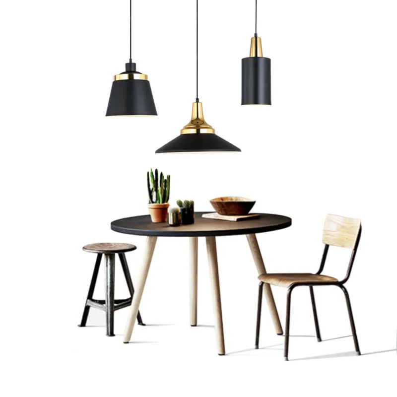 Modern Metal Pendant Light ABC Indoor Lighting Fixture Black White Gold Pendant Lamp Contemporary Hanging Edison Pendant Light Restaurant Dining Room Light (3)