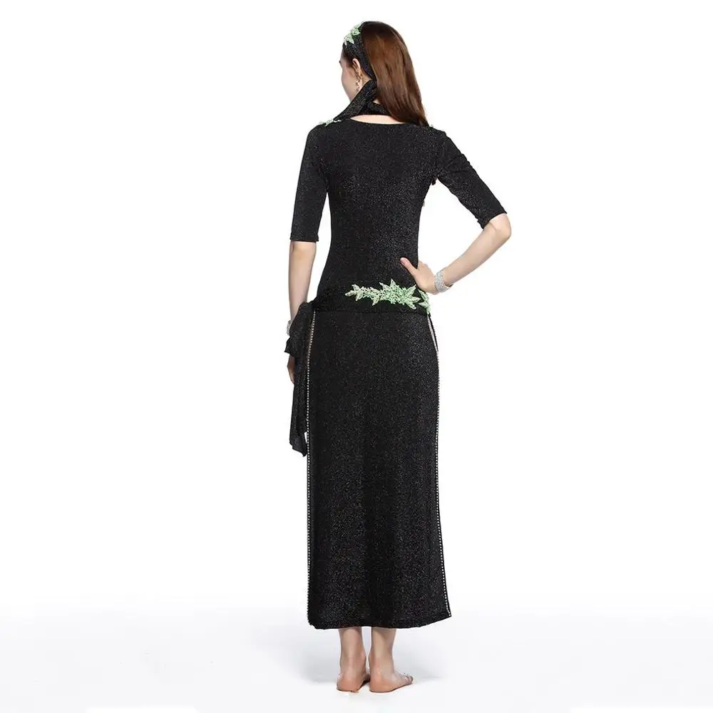Новейшее египетское профессиональное платье для танца живота, ручная вышивка, Baladi shabbi abaya Fallahi костюм 5 шт. в комплекте