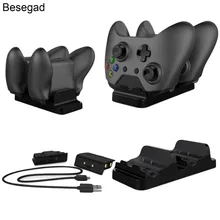 Besegad два слота контроллер Зарядное устройство Док-станция Подставка держатель база с перезаряжаемыми аккумуляторами для xbox ONE X/Slim/ONE