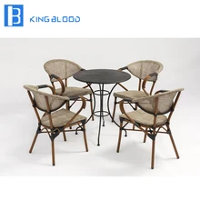 Высококачественный металлический стол для кофейни с открытым стулом