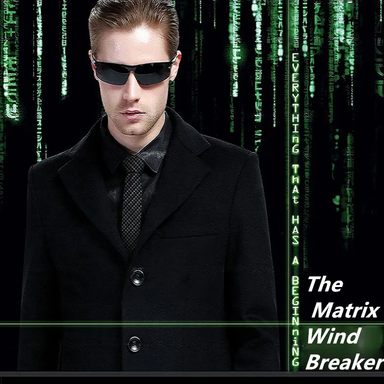 

Ankle Length Coat Men Spring Autumn Jacket Coat Extra Long England style Trench Coat Manteau The Matrix Same Windbreaker Z050