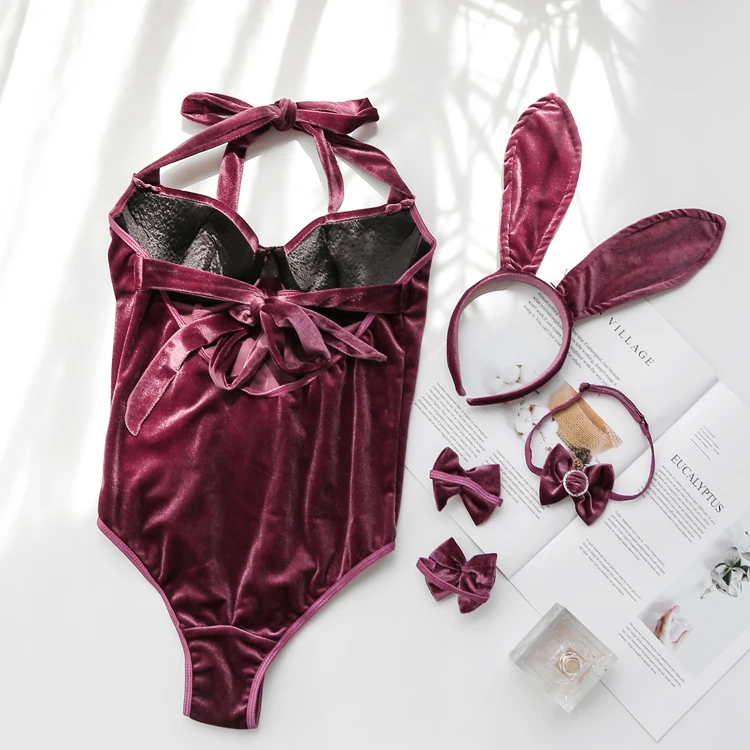 New Velvet Rabbit Girl Babydoll Role-playing Sexy Uniform Erotic Lingerie Sexy Bunny Costumes Cosplay Clubwear Party Wear Bunny