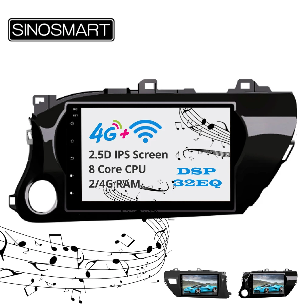 Perfect Sinosmart  Android 8.1 IPS/QLED 2.5D screen car gps radio navigation player for Toyota 2014 Hilux Right/Left driving 2015-2018 13