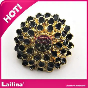 

Free shipping gold base rhinestone button