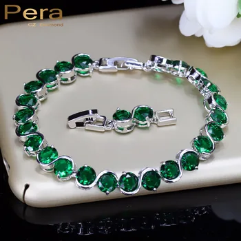

Pera New Arrival Natural Jewelry Fashion Women Big S Shape Green Austrian Crystal Rhinestone Charm Bracelet For Party Gift B084