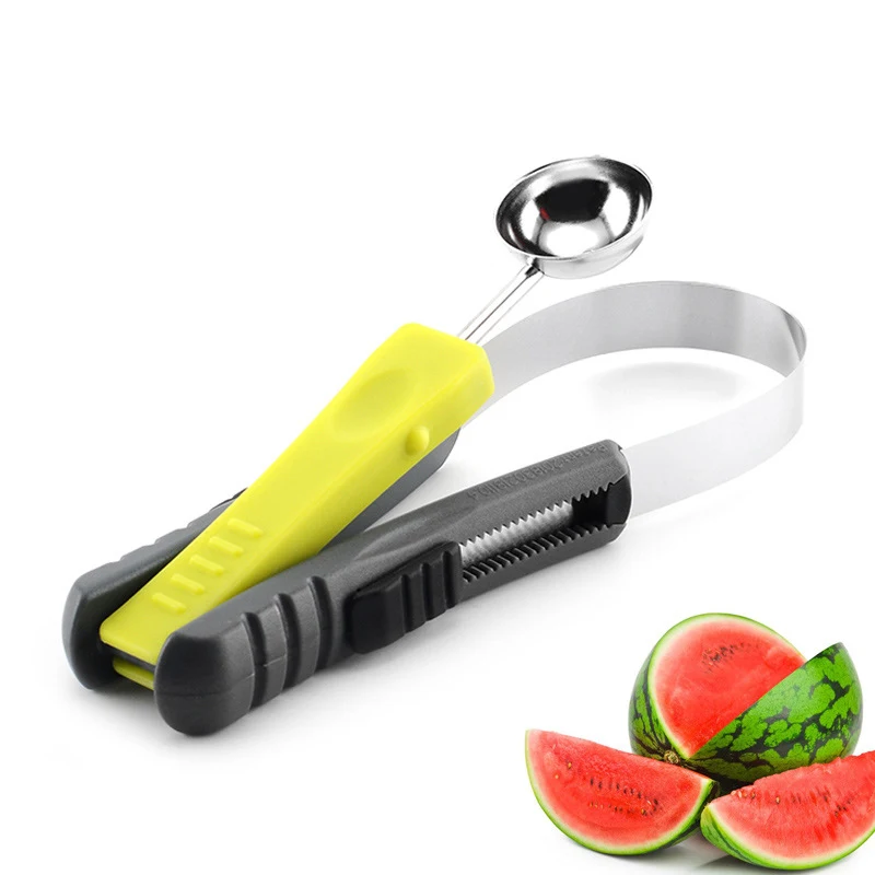 

3 in 1 Creative Fruit Device Seeded Melon Flesh Dug Separator Fruit Carving Knife Fruit Dig Ball Spoon DIY Kitchen Gadgets